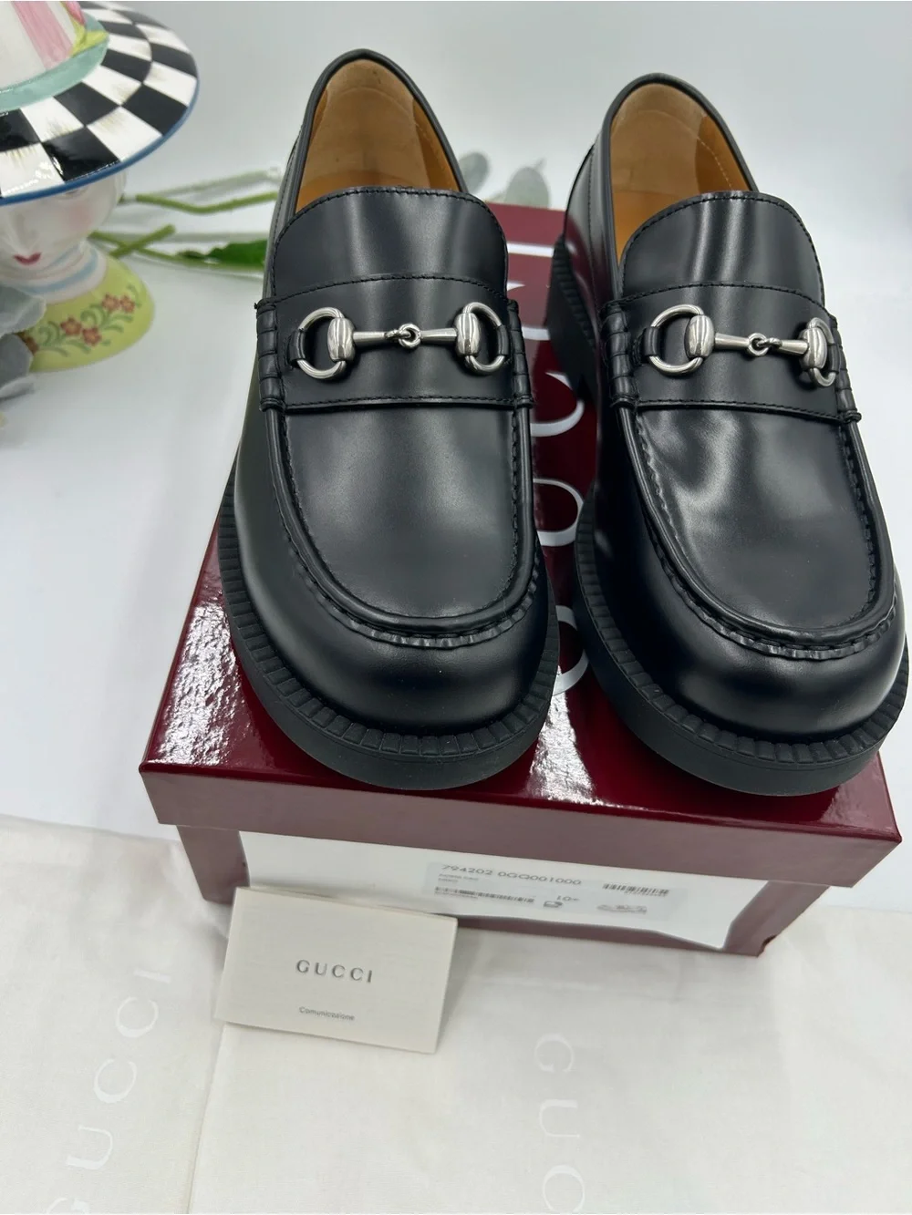 Men's Gucci horse bit leather loafers size 10.5 fits 11 US made in Italy